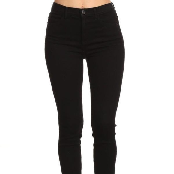 Black High Rise Skinny Jeans - Picture 3 of 6